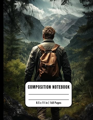 Hiking Man Composition Notebook For Inmates: Blank Sketch Book For Men And Women In Jail, Colorful Unrulled Black Journal For Journaling Note Taking, 8,5x11, 168 Pages, Gift For Hiking Lovers - CA Corrections Bookstore