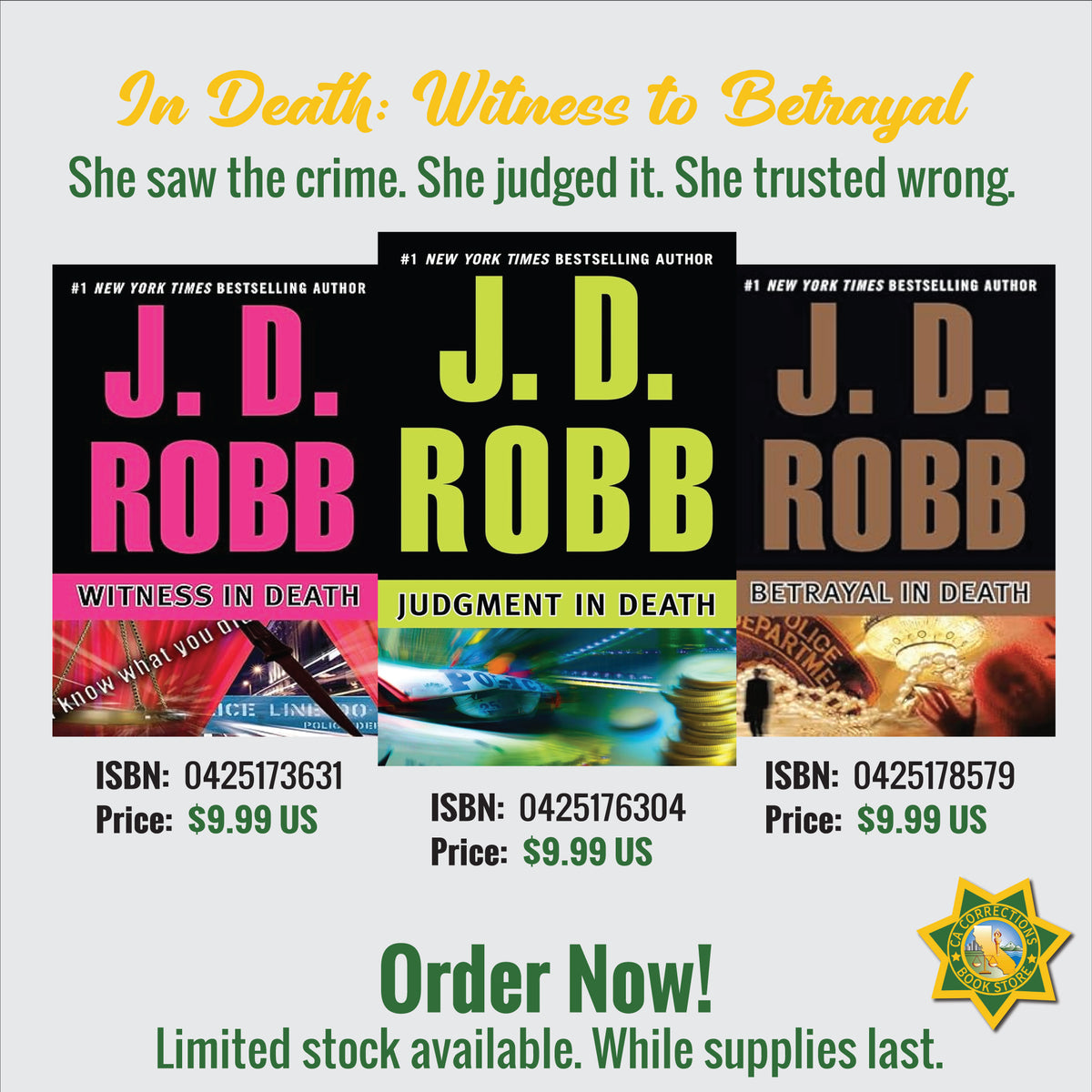 In Death: Witness to Betrayal – J. D. Robb Three-Book Bundle