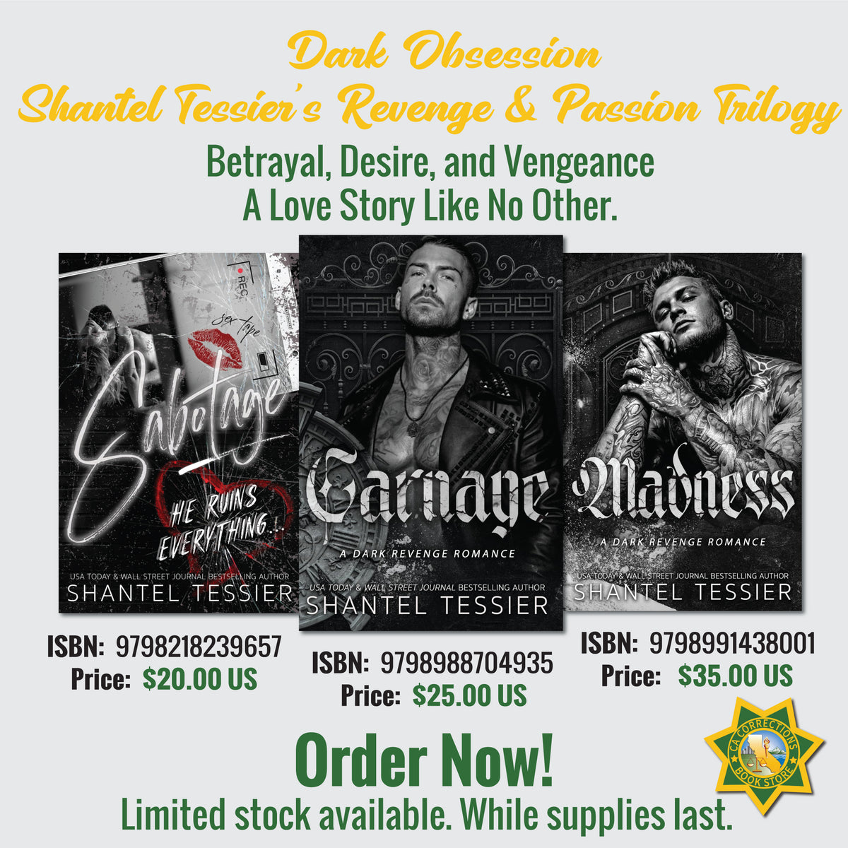 Dark Obsession: Shantel Tessier's Revenge & Passion Trilogy Bundle