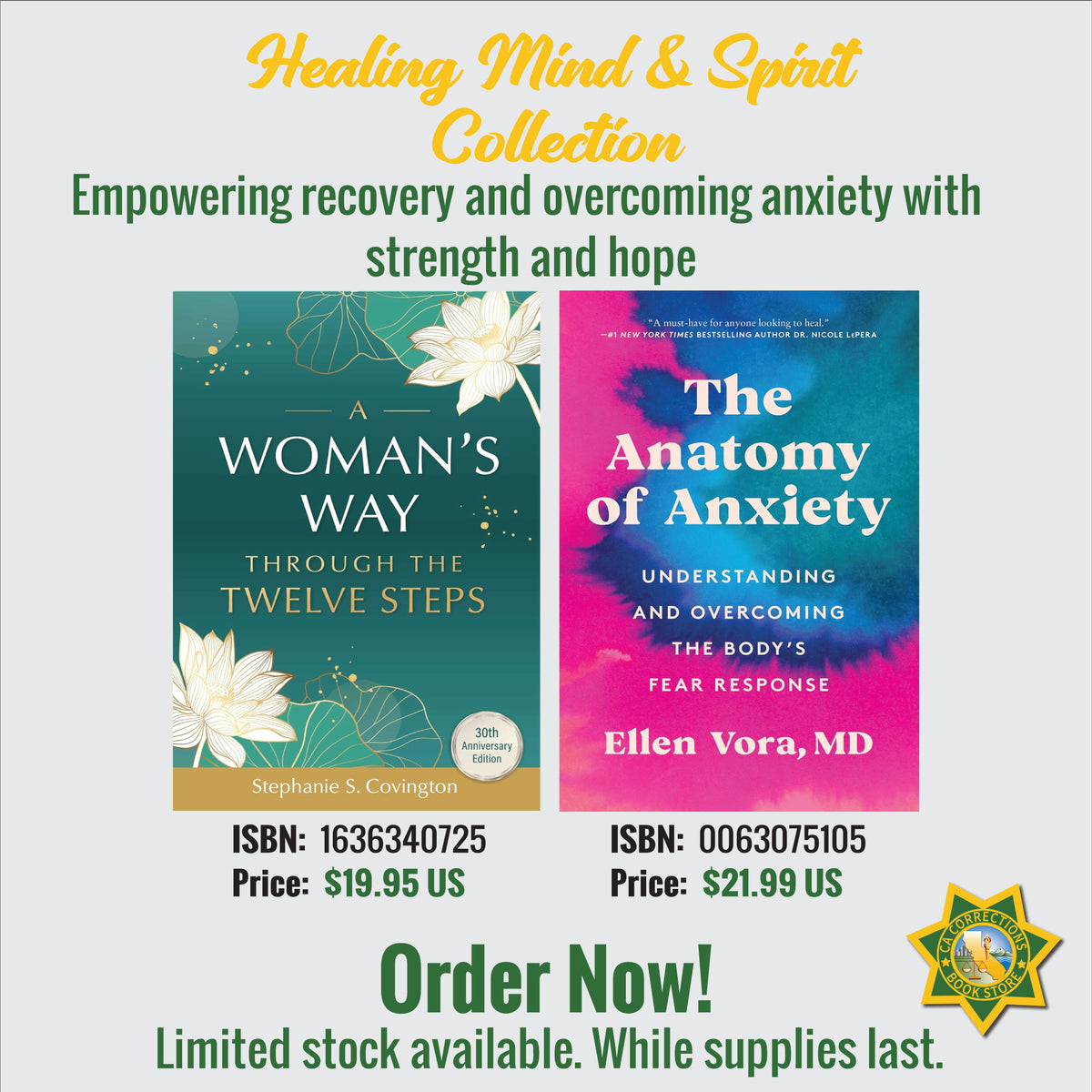 Healing Mind & Spirit Collection featuring A Woman's Way Through the Twelve Steps and The Anatomy of Anxiety