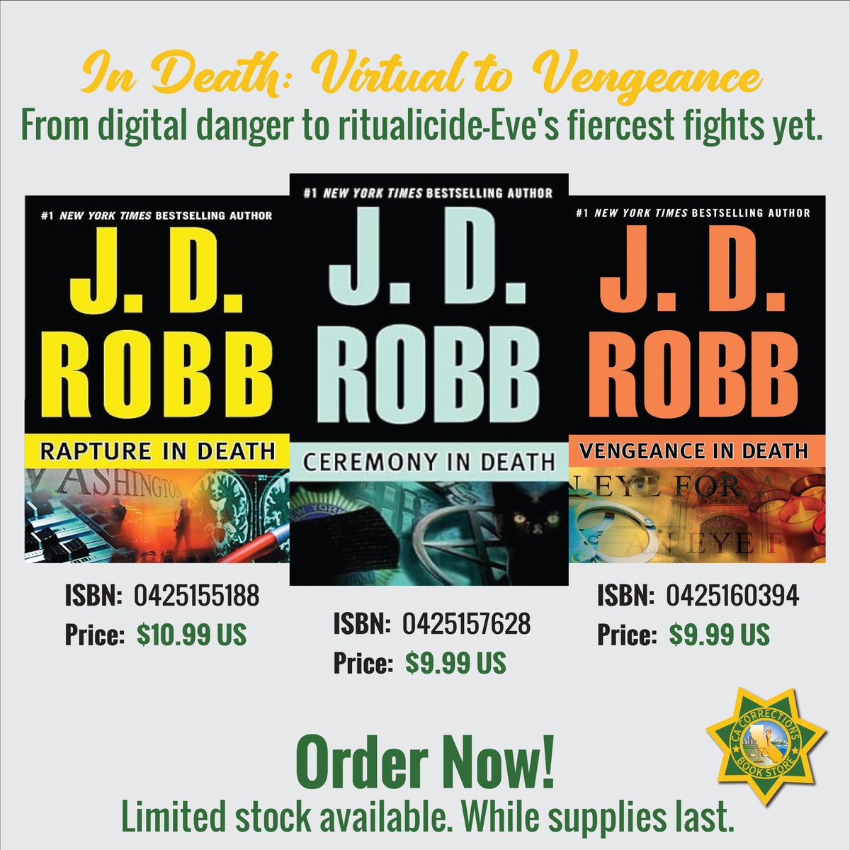 In Death Virtual to Vengeance bundle with Rapture in Death, Ceremony in Death, and Vengeance in Death
