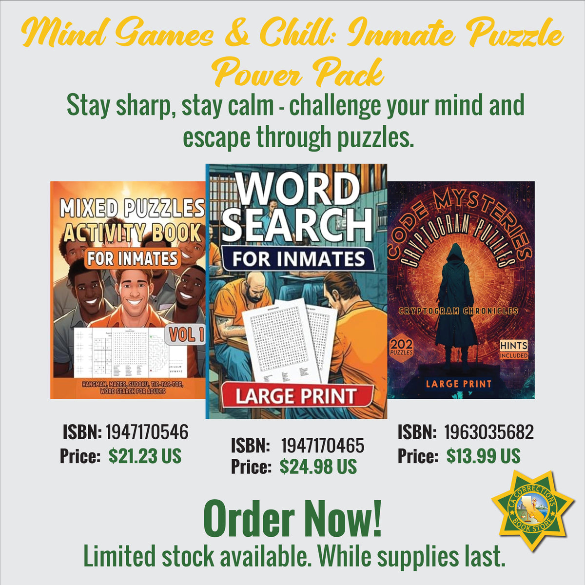 Mind Games & Chill: Inmate Puzzle Power Pack Bundle