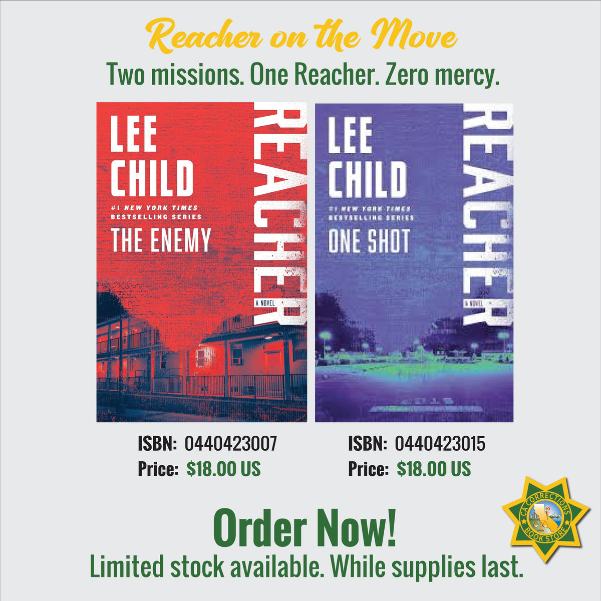 Reacher on the Move bundle featuring The Enemy and One Shot by Lee Child