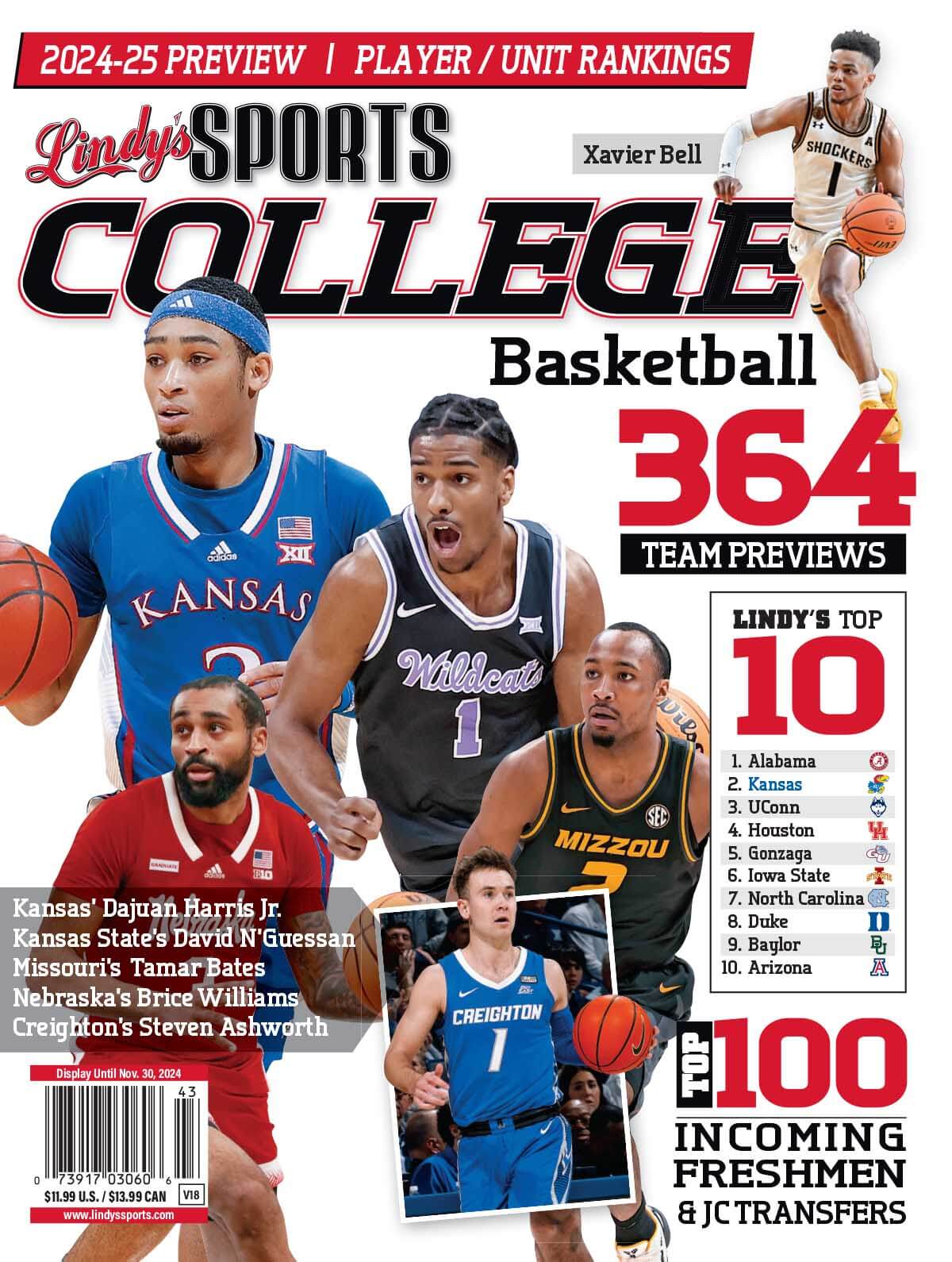 Lindy's Sports College 2024-25 Basketball Magazine Sports Magazines KS / MISS /KS STATE