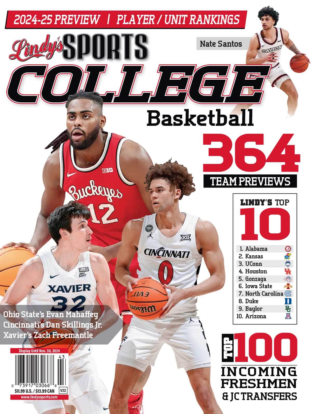 Lindy's Sports College 2024-25 Basketball Magazine Sports Magazines CIN /OSU /XAV