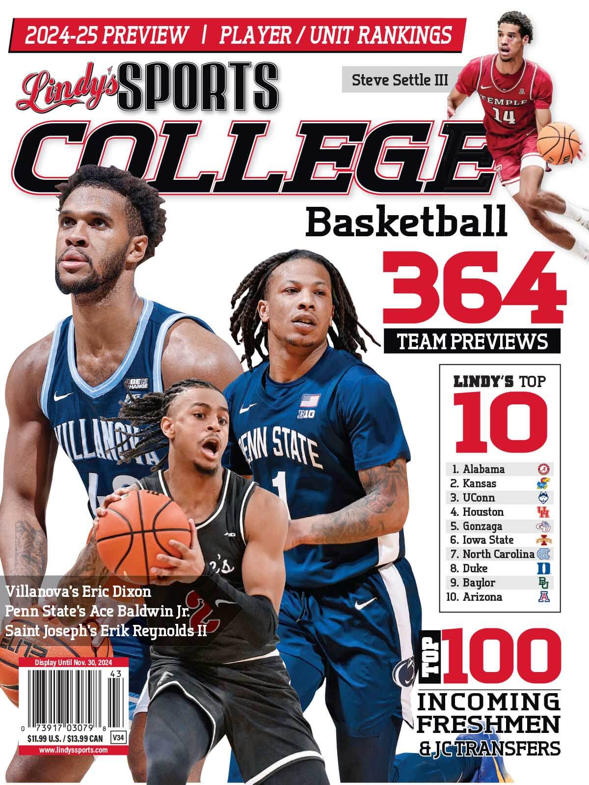 Lindy's Sports College 2024-25 Basketball Magazine Sports Magazines TEM /VIL /ST.JOSEPH