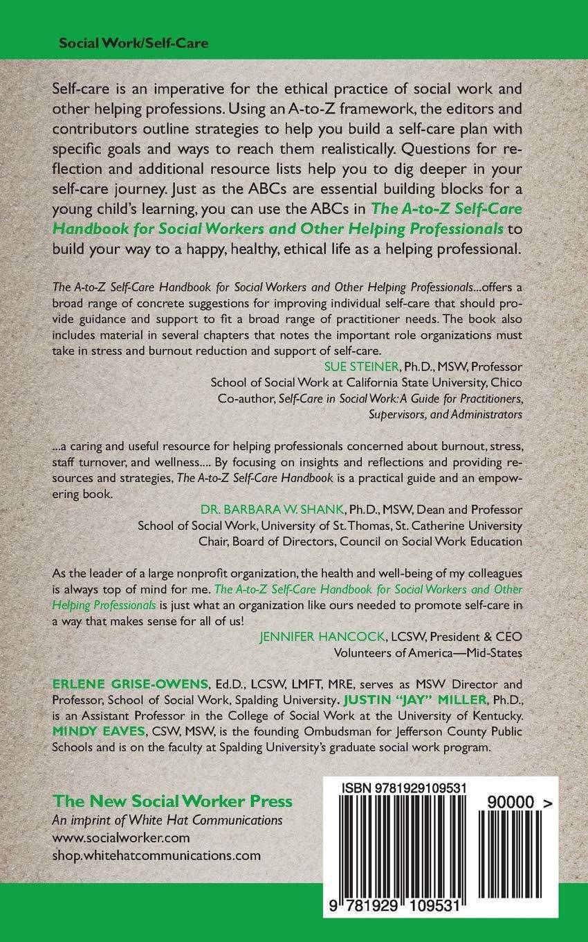 A-To-Z Self-Care Handbook for Social Workers and Other Helping P - CA Corrections Bookstore