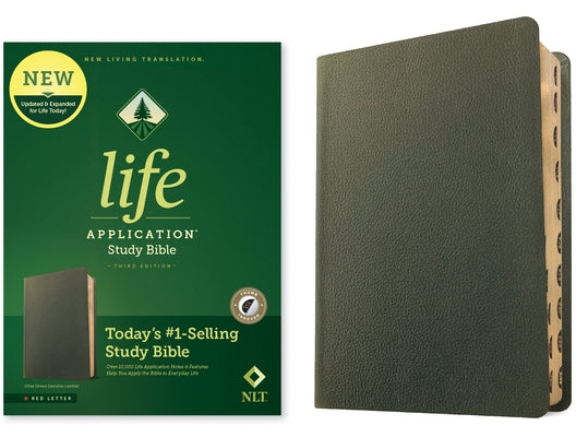 NLT Life Application Study Bible, Third Edition (Genuine Leather, Olive Green, Indexed, Red Letter) Bible Tyndale House Publishers