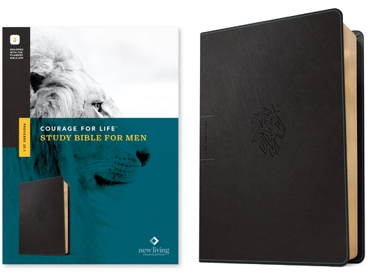 NLT Courage for Life Study Bible for Men, Filament Enabled (Leatherlike, Onyx Lion) Bible Tyndale House Publishers