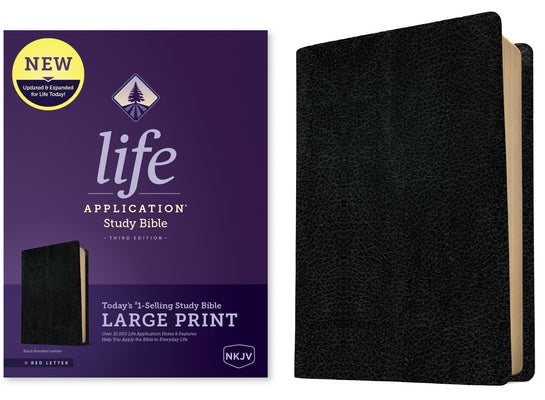 NKJV Life Application Study Bible, Third Edition, Large Print (Bonded Leather, Black, Red Letter) Bible Tyndale House Publishers