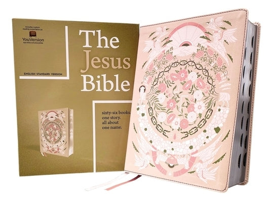 The Jesus Bible Artist Edition, Esv, Leathersoft, Peach Floral, Thumb Indexed Bible Zondervan