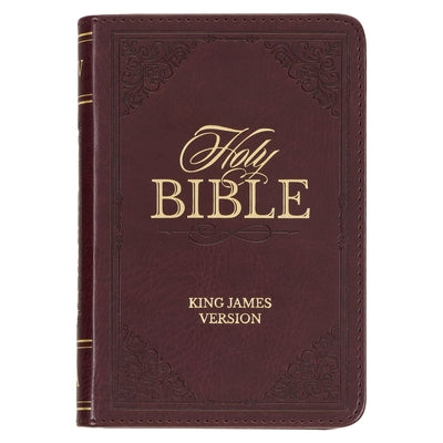 KJV Holy Bible, Mini Pocket Size, Faux Leather Red Letter Edition - Ribbon Marker, King James Version, Burgundy Bible Christian Art Publishers