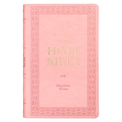 KJV Holy Bible, Giant Print Standard Size Faux Leather Red Letter Edition - Ribbon Marker, King James Version, Pink Bible Christian Art Publishers