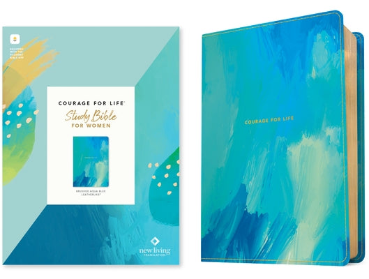 NLT Courage for Life Study Bible for Women (Leatherlike, Brushed Aqua Blue, Filament Enabled) Bible Tyndale House Publishers