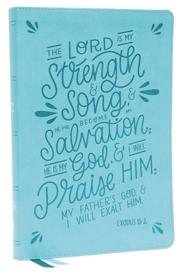 Nkjv, Thinline Bible, Verse Art Cover Collection, Leathersoft, Teal, Red Letter, Thumb Indexed, Comfort Print: Holy Bible, New King James Version Bible Thomas Nelson