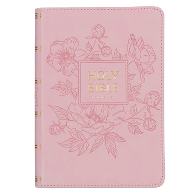 KJV Holy Bible, Compact Large Print Faux Leather Red Letter Edition - Ribbon Marker, King James Version, Pink Bible Christian Art Publishers