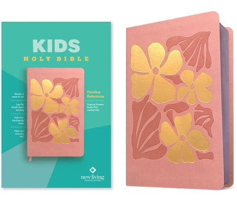 NLT Kids Bible, Thinline Reference Edition (Leatherlike, Tropical Flowers Dusty Pink, Red Letter) Bible Tyndale House Publishers