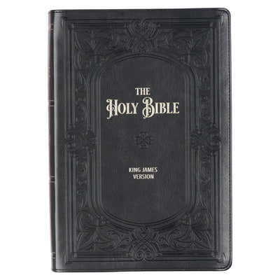 KJV Holy Bible, Giant Print Full-Size Faux Leather Red Letter Edition - Thumb Index & Ribbon Marker, King James Version, Espresso Bible Christian Art Gifts