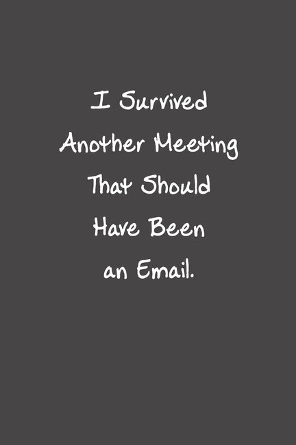 I Survived Another Meeting That Should Have Been An Email: Funny Office Gifts For Coworker Paperback Independently Published