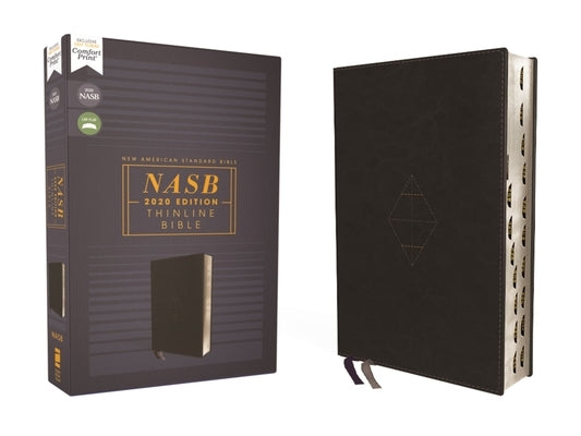 Nasb, Thinline Bible, Leathersoft, Black, Red Letter Edition, 2020 Text, Thumb Indexed, Comfort Print Zondervan