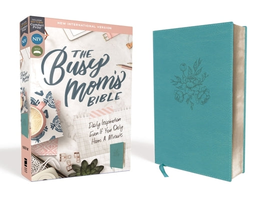 Niv, Busy Mom's Bible, Leathersoft, Teal, Red Letter Edition, Comfort Print: Daily Inspiration Even If You Only Have One Minute Bible Zondervan