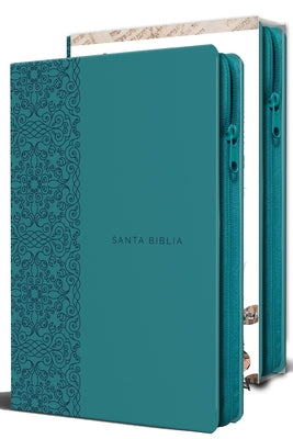 Biblia Reina Valera 1960 Letra Grande. Símil Piel Aguamarina, Cremallera, Tamaño Manual/Spanish Bible Rvr 1960. Handy Size, Large Print, Leathersoft A by Reina Valera Revisada 1960