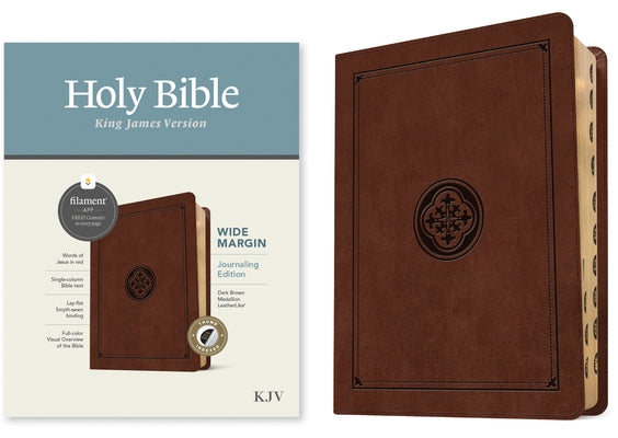 KJV Wide Margin Bible, Filament-Enabled Edition (Leatherlike, Dark Brown Medallion, Indexed, Red Letter) Bible Tyndale House Publishers