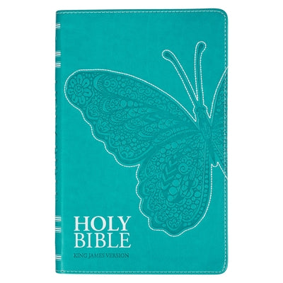 KJV Holy Bible, Gift Edition for Girls/Teens King James Version, Faux Leather Flexible Cover, Teal Butterfly Bible Christian Art Publishers