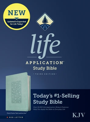 KJV Life Application Study Bible, Third Edition (Red Letter, Leatherlike, Floral Frame Teal) Bible Tyndale House Publishers
