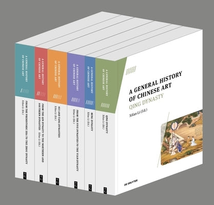 Six-volume paperback set of "A General History of Chinese Art" by de Gruyter, with colorful cover illustrations visible.