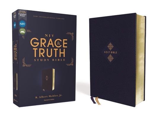 Niv, the Grace and Truth Study Bible, Leathersoft, Navy, Red Letter, Comfort Print Zondervan