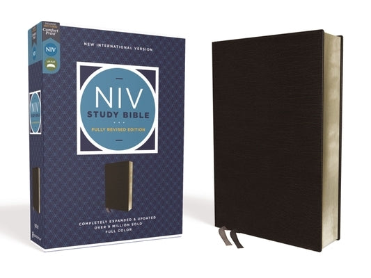 NIV Study Bible, Fully Revised Edition, Bonded Leather, Black, Red Letter, Comfort Print Bible Zondervan