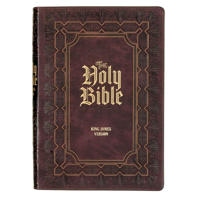 KJV Holy Bible, Super Giant Print Faux Leather Red Letter Edition - Ribbon Marker, King James Version, Burgundy Bible Christian Art Publishers