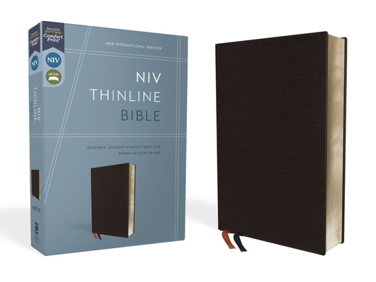 NIV, Thinline Bible, Bonded Leather, Black, Red Letter Edition Bible Zondervan