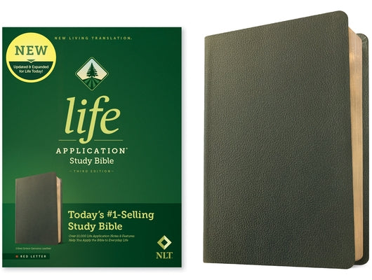 NLT Life Application Study Bible, Third Edition (Genuine Leather, Olive Green, Red Letter) Bible Tyndale House Publishers