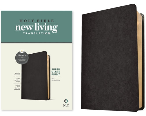 NLT Super Giant Print Bible, Filament-Enabled Edition (Genuine Leather, Black, Red Letter) Bible Tyndale House Publishers