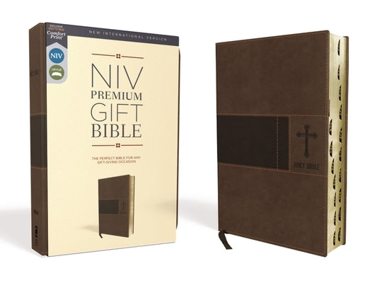Niv, Premium Gift Bible, Leathersoft, Brown, Red Letter Edition, Indexed, Comfort Print Bible Zondervan