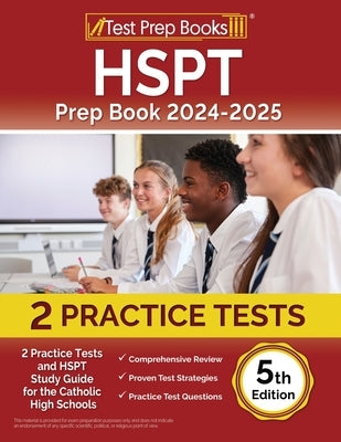 Test Prep Books HSPT Prep Book 2024-2025 paperback with practice tests and study guide for Catholic high school entrance exam