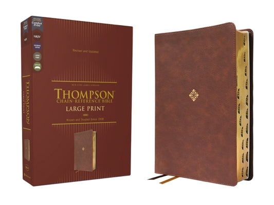 Nkjv, Thompson Chain-Reference Bible, Large Print, Leathersoft, Brown, Red Letter, Thumb Indexed, Comfort Print Bible Zondervan