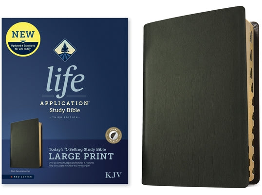 KJV Life Application Study Bible, Third Edition, Large Print (Genuine Leather, Black, Indexed, Red Letter) Bible Tyndale House Publishers