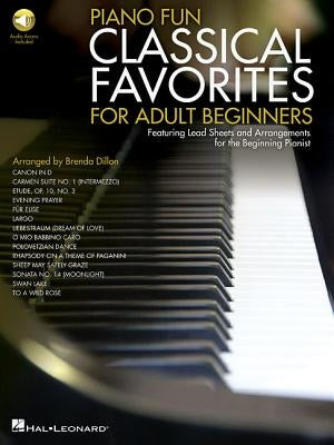 Piano Fun Classical Favorites book for adult beginners with online audio access, published by Hal Leonard Publishing Corporation.
