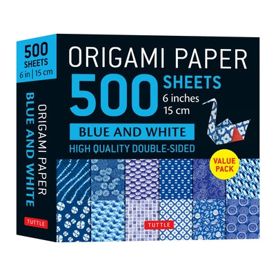 Origami Paper 500 Sheets Blue & White 6 (15 CM): Tuttle Origami Paper: Double-Sided Origami Sheets Printed with 12 Different Patterns (Instructions fo Other Tuttle Publishing