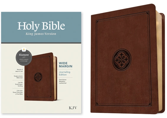 KJV Wide Margin Bible, Filament-Enabled Edition (Leatherlike, Dark Brown Medallion, Red Letter) Bible Tyndale House Publishers