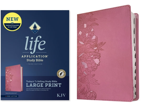 KJV Life Application Study Bible, Third Edition, Large Print (Leatherlike, Peony Pink, Indexed, Red Letter) Bible Tyndale House Publishers