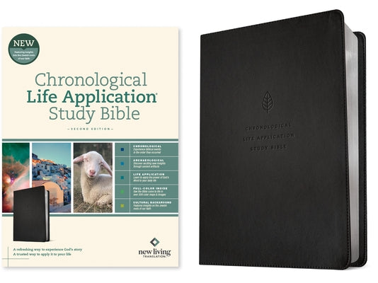 NLT Chronological Life Application Study Bible, Second Edition (Leatherlike, Ebony Leaf) Bible Tyndale House Publishers