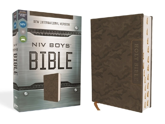 Niv, Boys' Bible, Leathersoft, Brown Camo, Thumb Indexed Tabs, Comfort Print Bible Zonderkidz