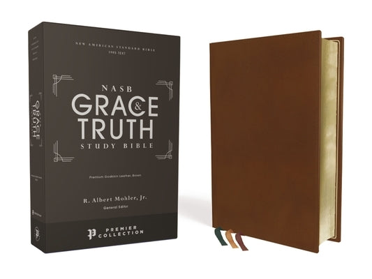 Nasb, the Grace and Truth Study Bible, Premium Goatskin Leather, Brown, Premier Collection, Black Letter, 1995 Text, Art Gilded Edges, Comfort Print Bible Zondervan