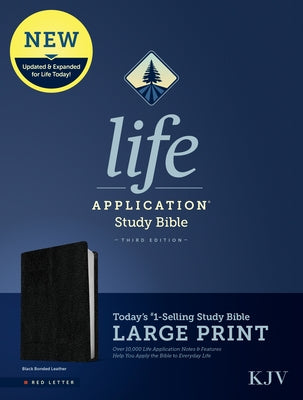 KJV Life Application Study Bible, Third Edition, Large Print (Red Letter, Bonded Leather, Black) Bible Tyndale House Publishers