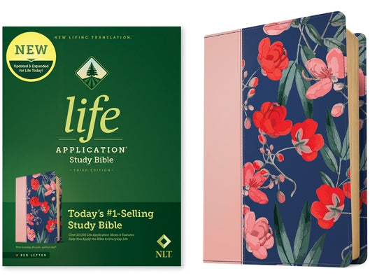 NLT Life Application Study Bible, Third Edition (Leatherlike, Pink Evening Bloom, Red Letter) Bible Tyndale House Publishers