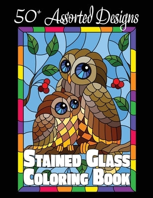 Stained Glass Coloring Book: 50+ Assorted Designs Paperback Lasting Happiness
